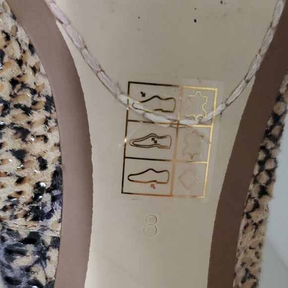 Jeffrey Campbell Snake Print Leather Ballet Flats with Gem Accents Women's 8 - Picture 9 of 9